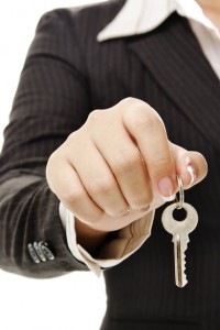 woman offering key